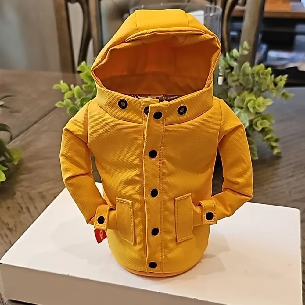 Raincoat jacket insulated drink holder NWOT puffin